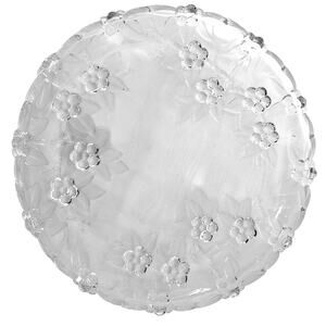 Mikasa "Carmen" Round Glass Platter 12 1/8" Diameter Frosted Floral/Berry Relief